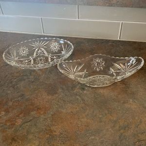Two Medium Size Glass Serving Dishes